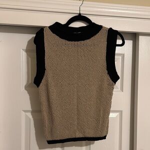 ASOS Sleeveless Knit Top in Tan and Black